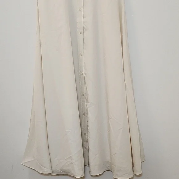 Lauren Ralp Lauren Black Label Shirtdress Elegant Winter Cream Midi Dress SZ 4 - Picture 5 of 16